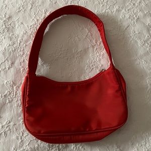 Vintage 90’s Baguette Bag, Red Nylon